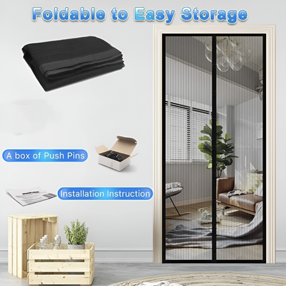 Auto-Closing Magnetic Door Mosquito Net – Fresh Air, Zero Mosquitoes (Height - 210 cm X Length - 100 cm)