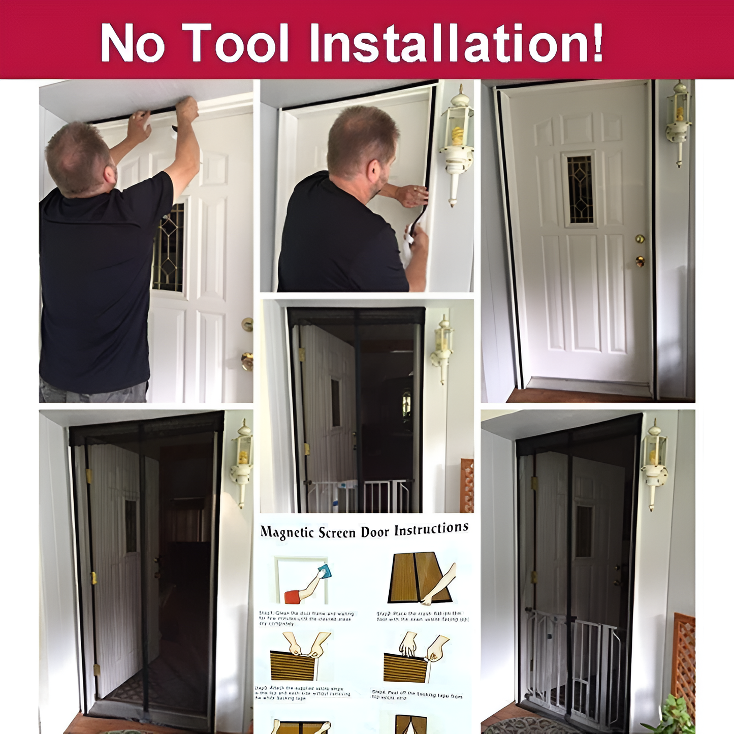 Auto-Closing Magnetic Door Mosquito Net – Fresh Air, Zero Mosquitoes (Height - 210 cm X Length - 100 cm)